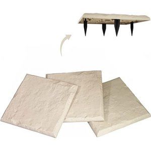 15.5” Decorative Stepping Stones That Stake Into The Ground (4, Beige Limestone)